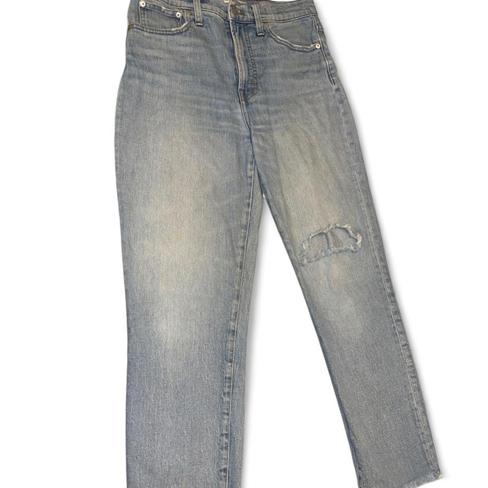 Madewell The Perfect Vintage Jean Light Wash Distressed‎ Raw Hem Size 28